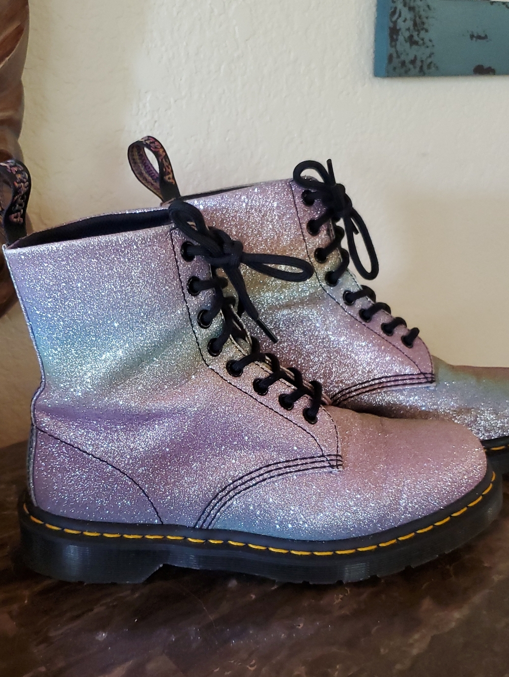 Dr Martens Glitter Pastel Rainbow Pascal Boots - Picture 4 of 15